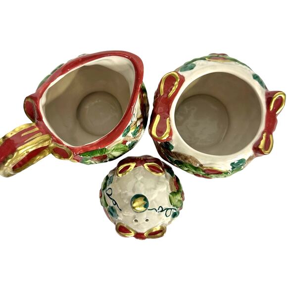 Fitz & Floyd OCI Sri Lanka 3-Pieces-Baroque Creamer Sugar/No Lid & One Shaker - Picture 8 of 8